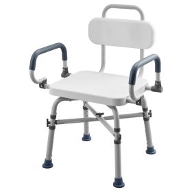 Swivel Shower Chair with Arms and Back, 500 lbs Heavy Duty Bench Seat for Inside Shower Stall and Bathtub