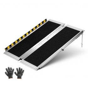 Portable Wheelchair Ramp, 3FT, Non-Slip Aluminum Folding Handicap Ramp for Wheelchair, 800 lbs Capacity, Door Threshold Ramps for Home Steps, Sta