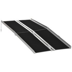 6ft Aluminum Mobility Ramp, Anti-Slip, Easy Folding for Quick Access, Steps, Doorways, Black