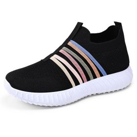 Women's Casual Shoes Breathable Mesh Surface Plus Size Soft Bottom Pumps (Option: Black-36)