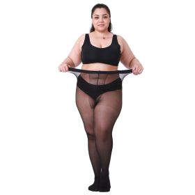 3-Pack Sheer Tights For Women T-Crotch 30D Plus Size Pantyhose Ultra-Soft (Option: BLACK-L)