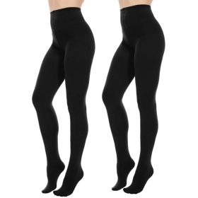 2pack 80d Opaque Black Tights For Women (Option: BLACk-S)
