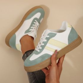 Assorted Colors Retro Sports Women's Shoes White Shoes (Option: Green-36)