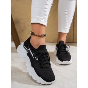 Women's Casual Stylish And Lightweight Soft Bottom Sports Shoes (Option: Black-36)
