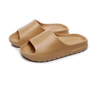 Summer Beach Ourdoor Slides Ladies Slippers Platform Mules Shoes Woman Flats New Men Fashion Couple Slippers Indoor Household (Color: brown, size: 40-41(25cm))