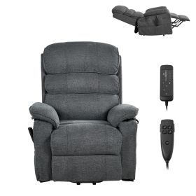 Power Lift Recliner Chair, Dual Motor Medium Lift Chair with Heat and Massage for Elderly, Position Adjustable, Remote Control, with Side Pockets (Default: Default)